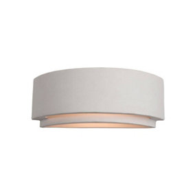 Luminosa Ceramic 1 Light Indoor Plaster Wall Light - 100W Unglazed, E27