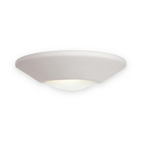 Luminosa Ceramic 1 Light Indoor Wall Uplighter - 100W Unglazed, Acid White Glass, E27