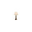 Luminosa Chalet 1 Light Wood Table Lamp Brown with Shade, E27