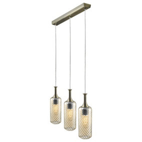 Luminosa Chandler Industrial, Retro 3 Light Bar Pendant Ceiling Light, E27