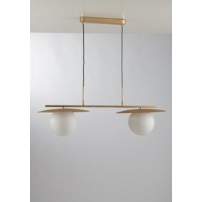 Luminosa Chaplin Globe Bar Ceiling Pendant, Satin Gold, E27