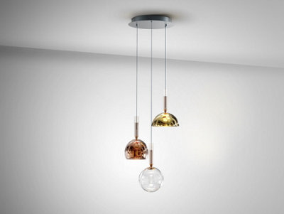 Luminosa Charlize Cluster Pendant Ceiling 3 Light Multi Colour LED 3000K - UK Stock