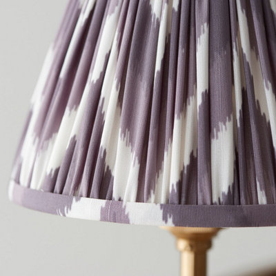 Luminosa Chester Brushed Aged Brass Plate Pendant Light with Pearl Grey Fabric Zigzag Shade 16cm 6x B22