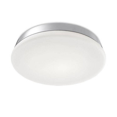 Luminosa Circle Bathroom LED Round Flush Ceiling Light Chrome 27.4cm ...