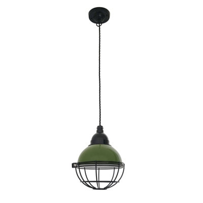 Luminosa Claire 1 Light Dome Ceiling Pendant Green, E27