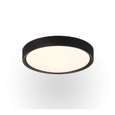 Luminosa Clarimo Modern Bathroom Ceiling Light Black Matt 3000K IP44 ...