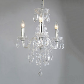 Luminosa Classic Chandeliers Chrome 3 Light  with Clear Shade, E14