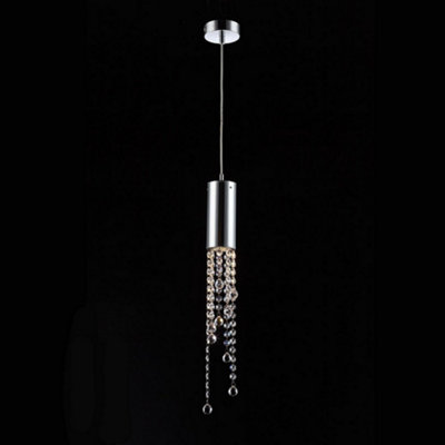 Luminosa Classic Hanging Pendant Chrome 1 Light  with Crystal Shade, GU10
