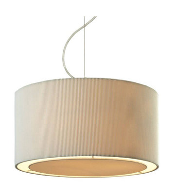 Luminosa Clio 3 Light Round Ceiling Pendant Chrome, Cream, E27