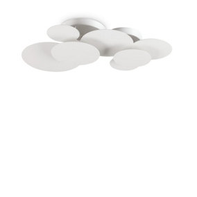 Luminosa Cloud Circles Decorative Flush Ceiling Light White 74cm 3000K