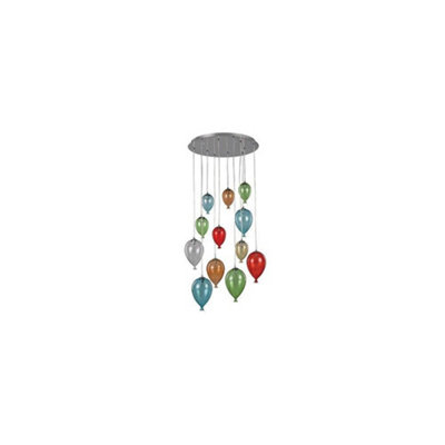 Luminosa Clown  12 Light Large Balloon Cluster Pendant Multi-coloured, G9