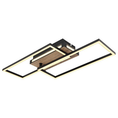 Luminosa Colli Integrated LED Semi Flush Ceiling Light Matt Black 2 ...