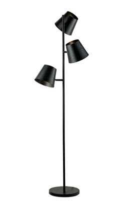 Luminosa COLT 3 Light Multi Arm Floor Lamp Grey 51x165cm