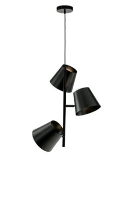 Luminosa COLT 3 Light Multi Arm Pendant Ceiling Light Grey 51x59.5cm