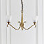 Luminosa Columbia 3 Light Multi Arm Ceiling Pendant Chandelier Antique Brass, Glass, E14
