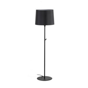 Luminosa Conga Floor Lamp Round Tappered Shade Black, E27