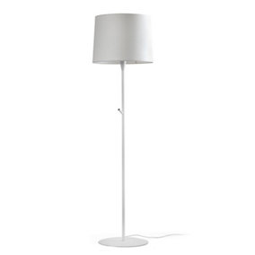 Luminosa Conga Floor Lamp Round Tappered Shade White, E27