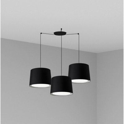 Luminosa Conga Triple Cylindrical Cluster Drop Light Black, E27