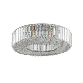 Luminosa Contemporary Ceiling 6 Light Crystal, Metal & Crystal