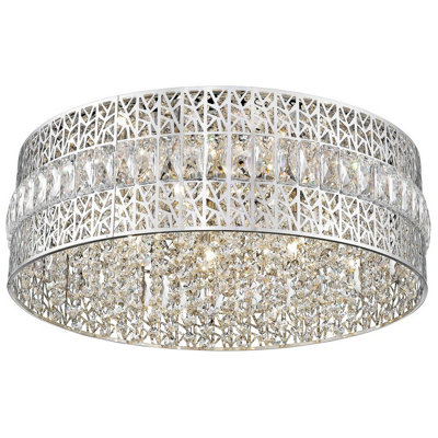 Luminosa Contemporary Ceiling 7 Light Chrome, Crystal