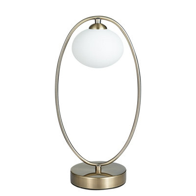 Luminosa Contemporary Globe Table Lamp Antique Brass, Glass