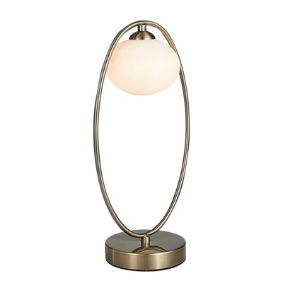 Luminosa Contemporary Globe Table Lamp Antique Brass, Glass
