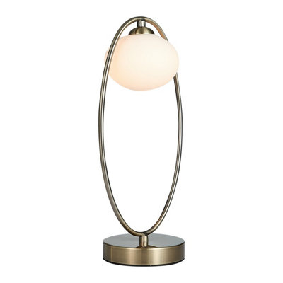 Luminosa Contemporary Globe Table Lamp Antique Brass, Glass