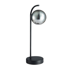 Luminosa Contemporary Globe Table Lamp Black, Glass