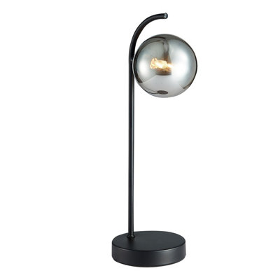 Luminosa Contemporary Globe Table Lamp Black, Glass