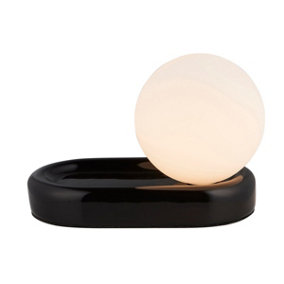 Luminosa Contour Globe Table Lamp Gloss Black Glaze