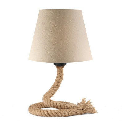 Luminosa Corda-Mauli Table Lamp With Round Tapered Shade, Rope Design ...