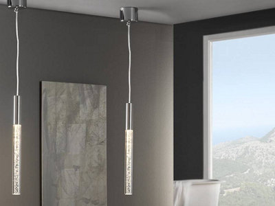 Luminosa Cosmo Integrated LED Ceiling Pendant Chrome Bubble Effect