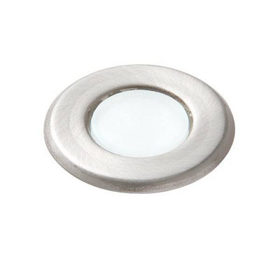 Luminosa Cove Integrated LED 1 Light Outdoor Coastal Recessed Light Marine Grade Brushed Stainless Steel, Frosted IP67