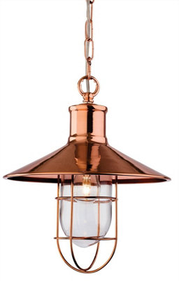 Luminosa Crescent 1 Light Wire Ceiling Pendant Copper, E27