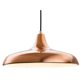 Luminosa Curtis 1 Light Dome Ceiling Pendant Brushed Copper, E27