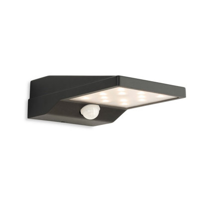 Luminosa Cyrus LED Solar Wall Light with PIR Graphite IP54