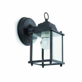 Luminosa Dado 1 Light Outdoor Wall Lantern Rust Brown, E27