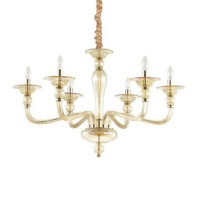 Luminosa Danieli 6 Light Pendant Light Amber, E14