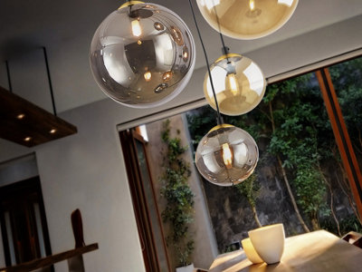 Luminosa Dark Cluster Pendant Ceiling Light Black, Brass 5xG9 400lm - UK Stock