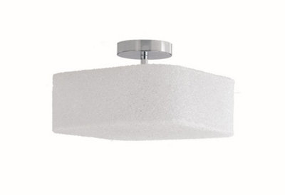 Luminosa DEA Cylindrical Semi Flush Ceiling Light White 32x32x25cm