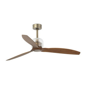 Luminosa Deco Fan Gold, Wood Ceiling Fan LED With DC Smart Motor - Remote Included