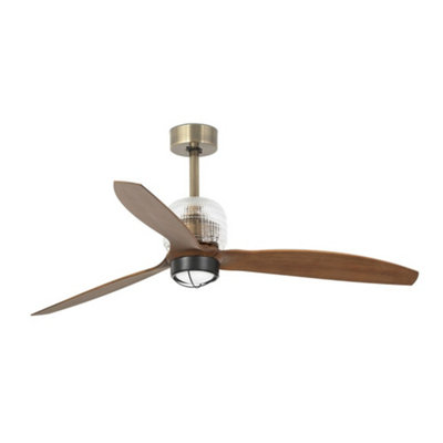 Luminosa Deco LED Gold, Wood Ceiling Fan with DC Smart Motor - Remote ...