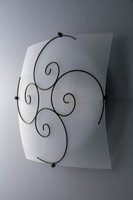 Luminosa Decorative Flush Ceiling Light White 30x30cm