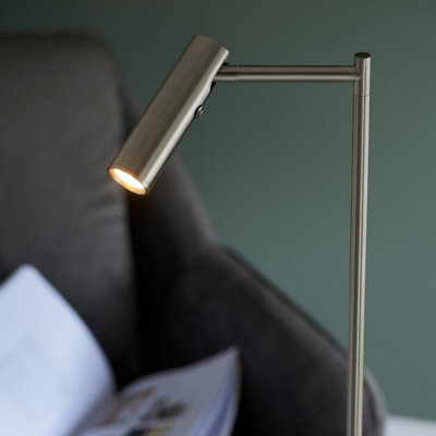 Luminosa Dedicated LED Reader Task Floor Lamp Satin Nickel