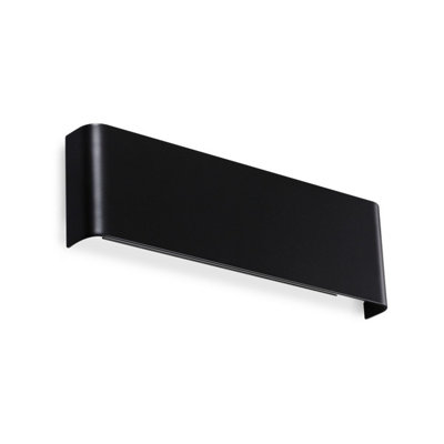 Luminosa Delta 30cm LED Flush Wall Lamp Black 4000K