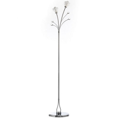 Luminosa Diamante 2 Light Multi Arm Floor Lamp, Glass Shades