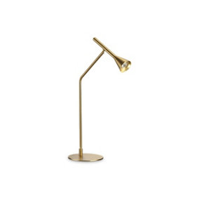 Luminosa DIESIS Dimmable Integrated LED Table Lamp Brass, In-Built Switch, 3000K