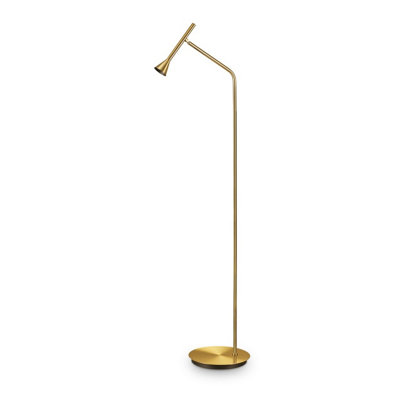 Luminosa Diesis Led Reading Task Floor Lamp Brass 3000K