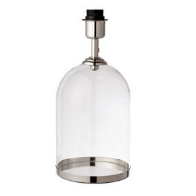 Luminosa Dinton Base Only Table Lamp, Bright Nickel Plate, Glass