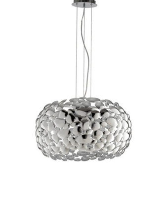 Luminosa DIONISO 3 Light Pendant Ceiling Light Chrome 48x25cm